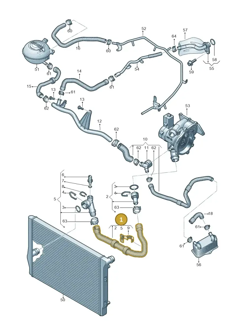 5Q0122051B — Volkswagen Passat saloon (2014-2024) diagram 793121260, position 1