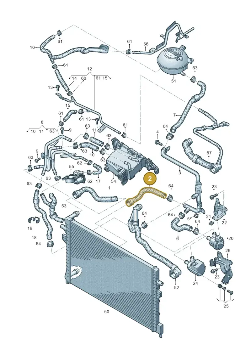 5Q0122051BA — Volkswagen Golf Sportsvan 1.6 (2014-2020) diagram 746121380, position 2