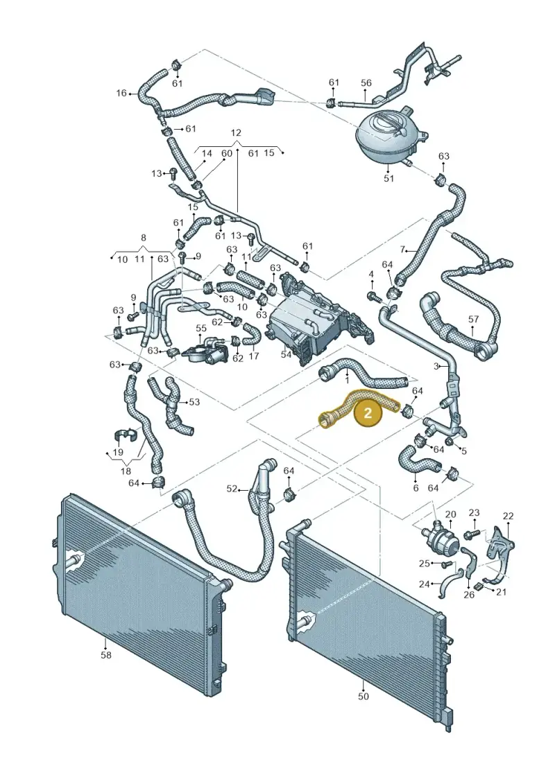 5Q0122051BA — Volkswagen Golf 1.4 BlueMotion (2012-2017) diagram 746121470, position 2