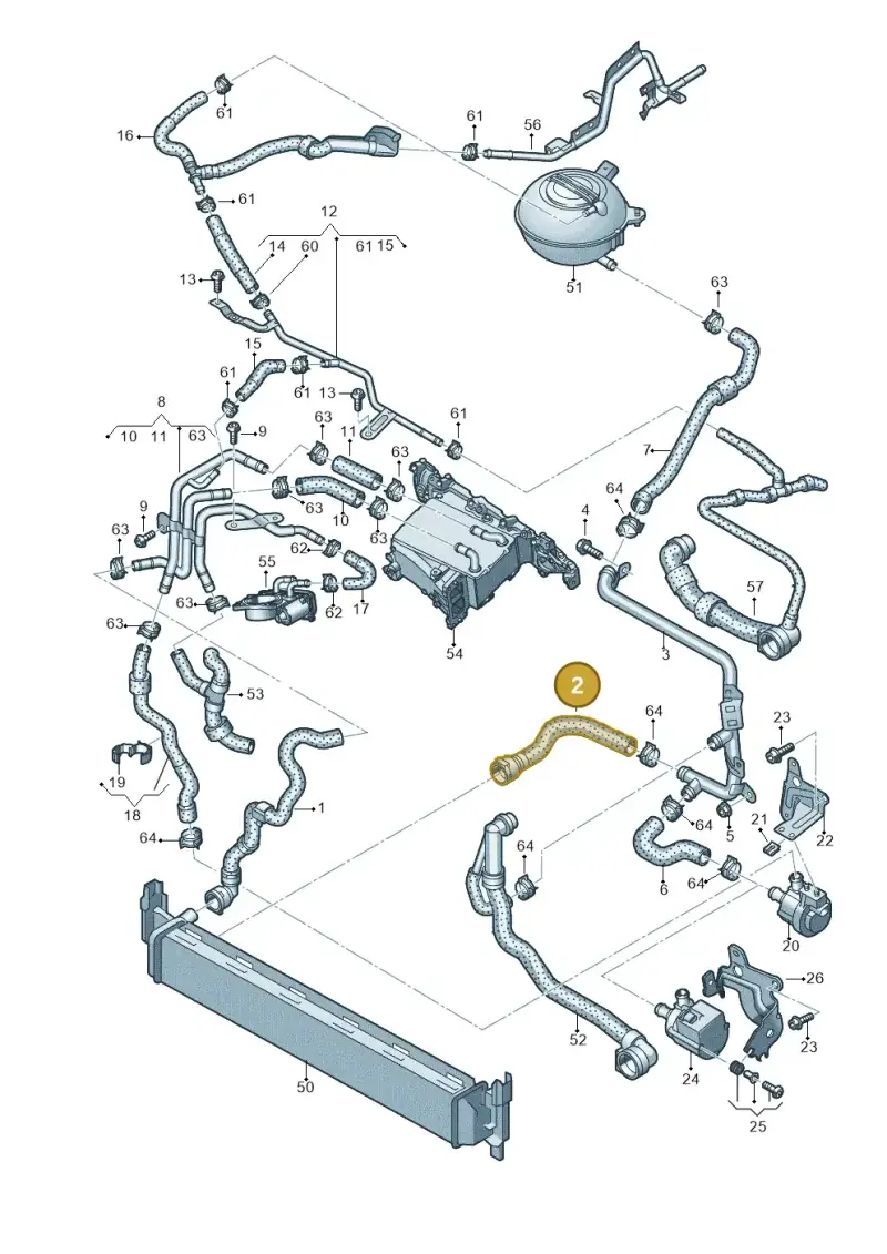 5Q0122051BA — Volkswagen Golf Sportsvan 1.6 (2014-2020) diagram 746121370, position 2