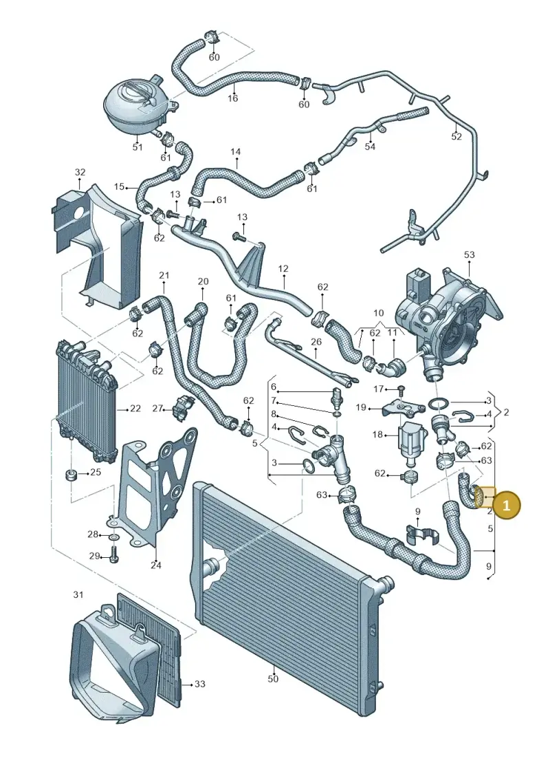 5Q0122051BC — Volkswagen Golf 2.0 (2016-2020) diagram 746121640, position 1