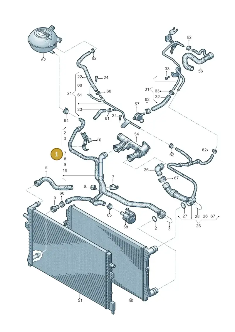 5Q0122051BK — Volkswagen Golf 2.0 (2016-2020) diagram 793121310, position 1