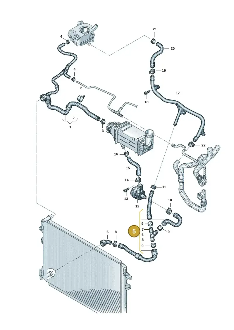 5Q0122051EP — Volkswagen Caddy Maxi Kombi (2020-2024) diagram 837121235, position 5