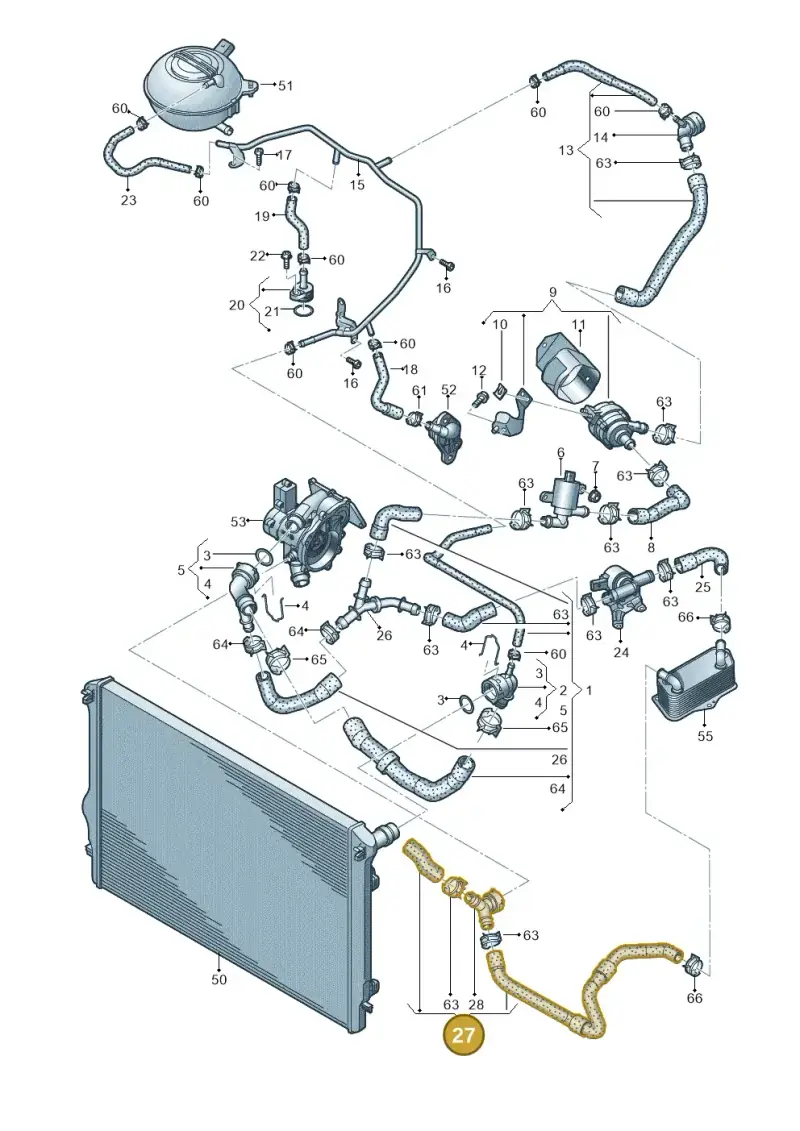 5Q0122058C — Volkswagen Passat saloon (2014-2024) diagram 746121550, position 27
