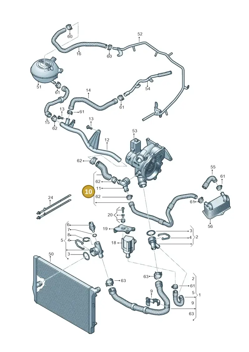 5Q0122058C — Volkswagen Passat saloon (2014-2024) diagram 746121570, position 10