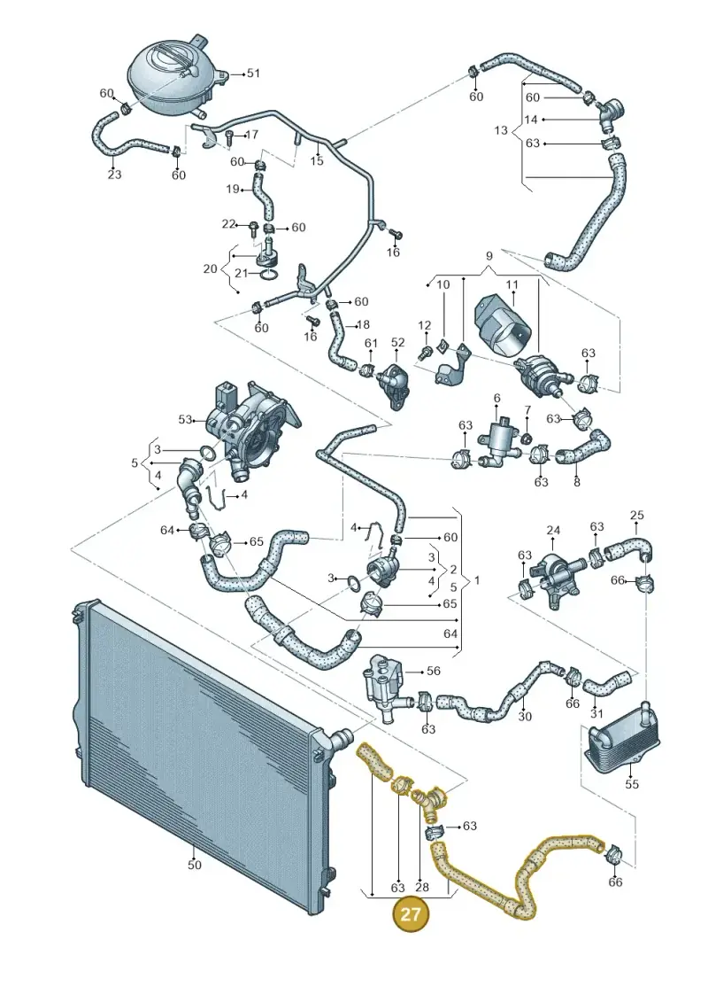 5Q0122058C — Volkswagen Passat saloon (2014-2024) diagram 746121580, position 27