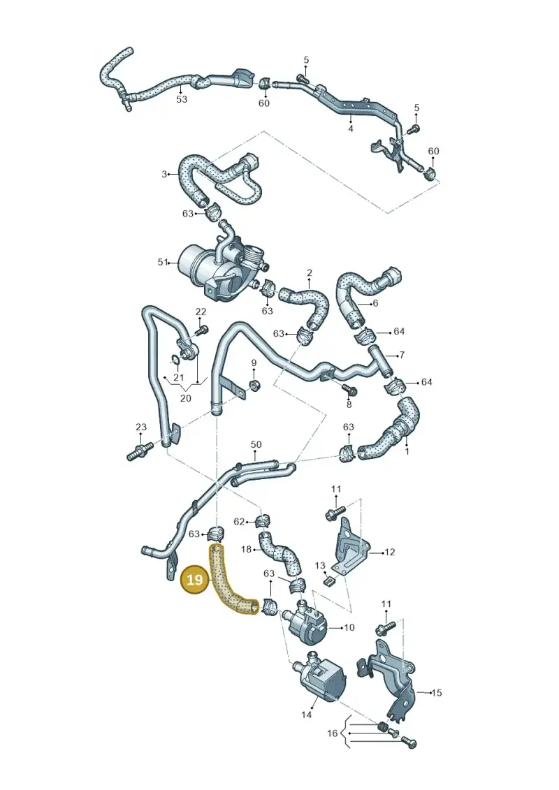 5Q0122073AE — Volkswagen Golf 1.4 BlueMotion (2014-2017) diagram 746121320, position 19