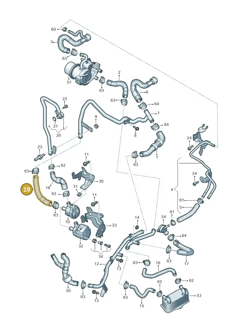 5Q0122073AE — Volkswagen Passat saloon (2014-2024) diagram 763121430, position 19