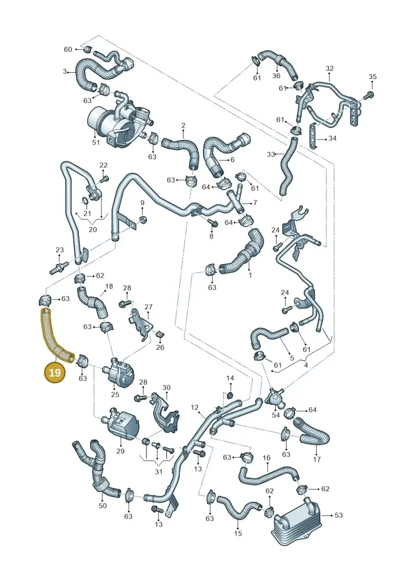 5Q0122073AE — Volkswagen Passat saloon (2014-2024) diagram 793121450, position 19