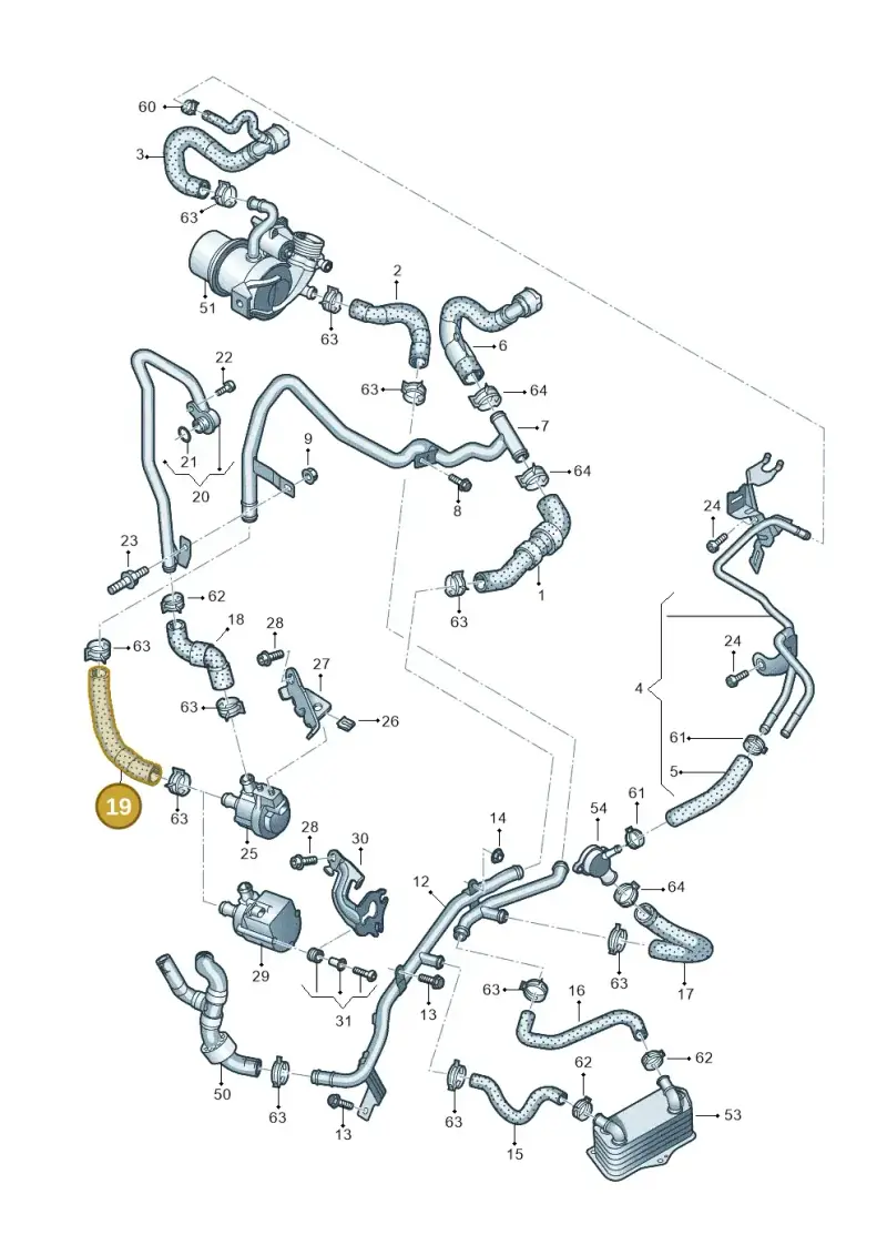 5Q0122073AE — Volkswagen Golf 2.0 (2016-2020) diagram 793121370, position 19