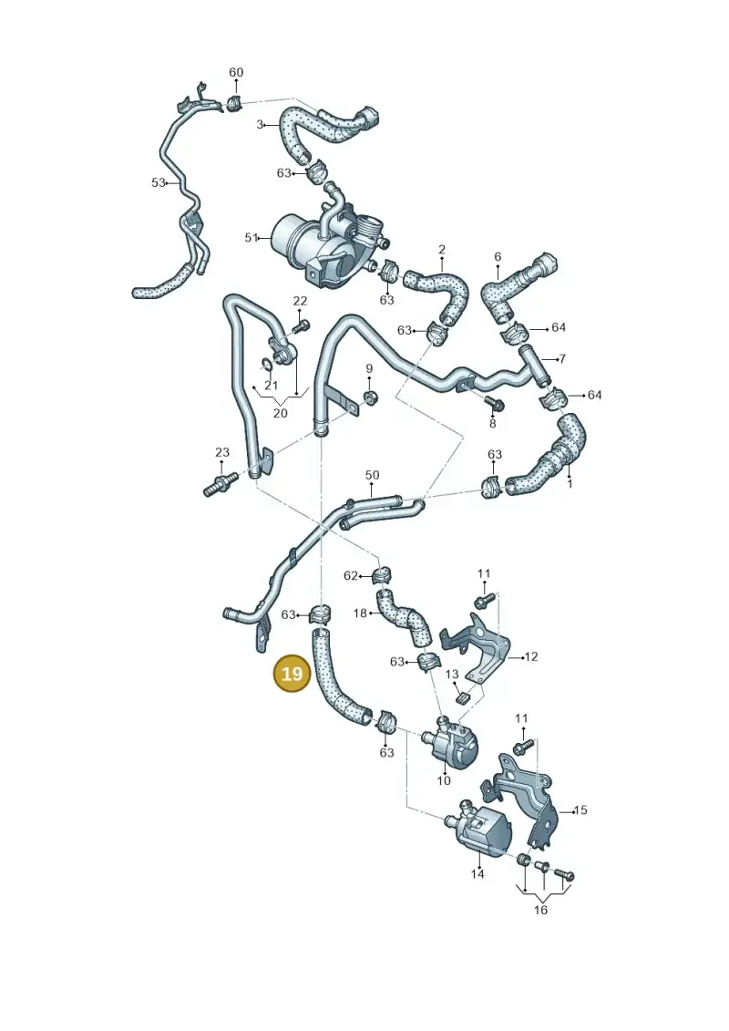 5Q0122073BC — Volkswagen Tiguan 2.0 4Motion (2016-2024) diagram 786121600, position 19