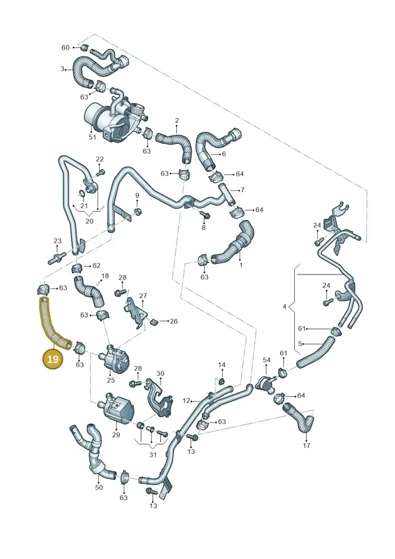 5Q0122073BC — Volkswagen Tiguan 2.0 4Motion (2016-2024) diagram 793121320, position 19