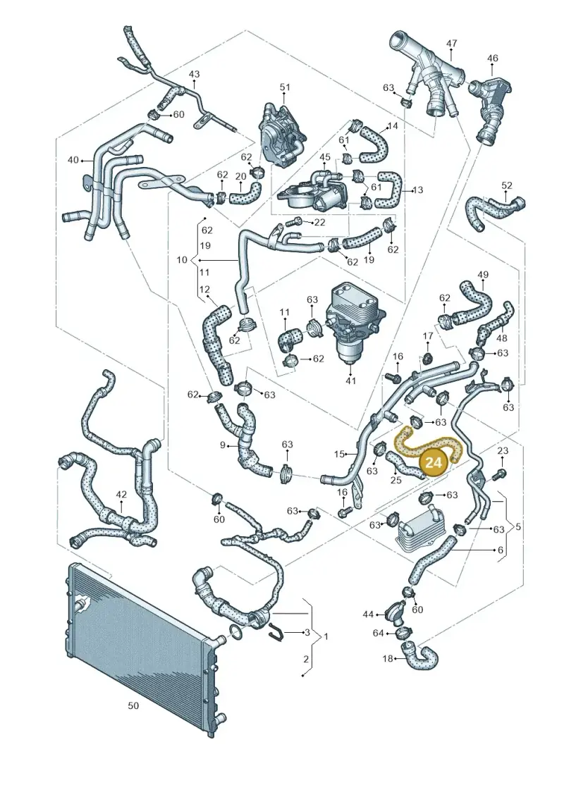 5Q0122096E — Volkswagen Beetle (2016-2019) diagram 786121610, position 24