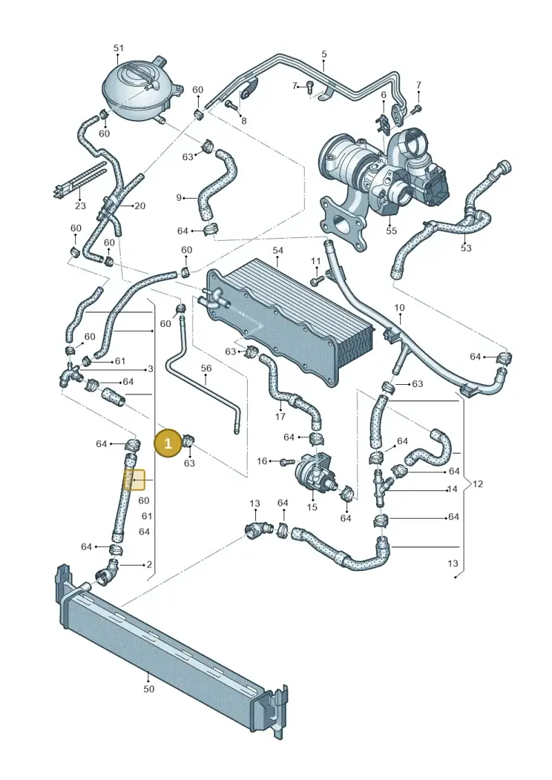 5Q0122101AA — Volkswagen Touran 2,0 BlueMotion (2015-2024) diagram 780121120, position 1
