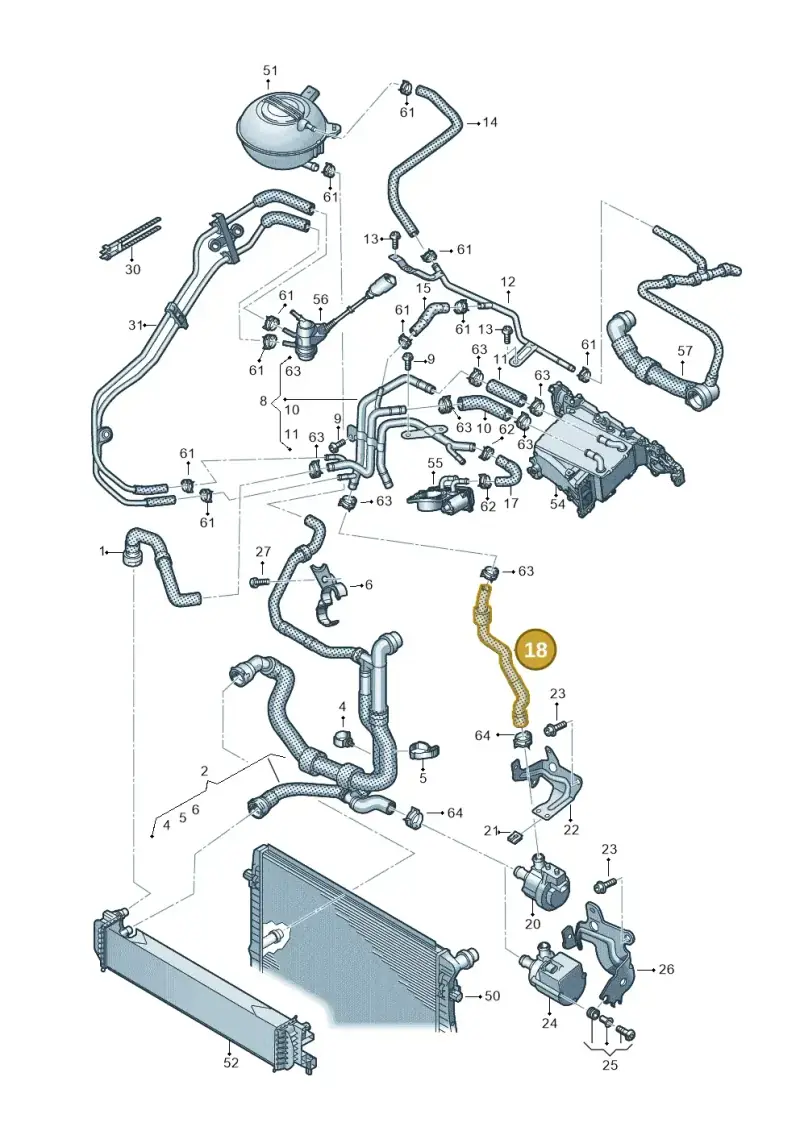 5Q0122101CL — Volkswagen Tiguan 4Motion (2011-2018) diagram 719121550, position 18