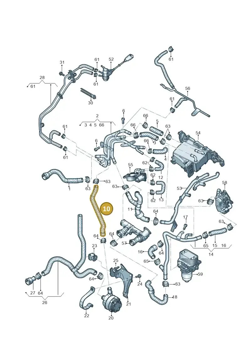 5Q0122101CL — Volkswagen Passat saloon (2014-2024) diagram 793121430, position 10