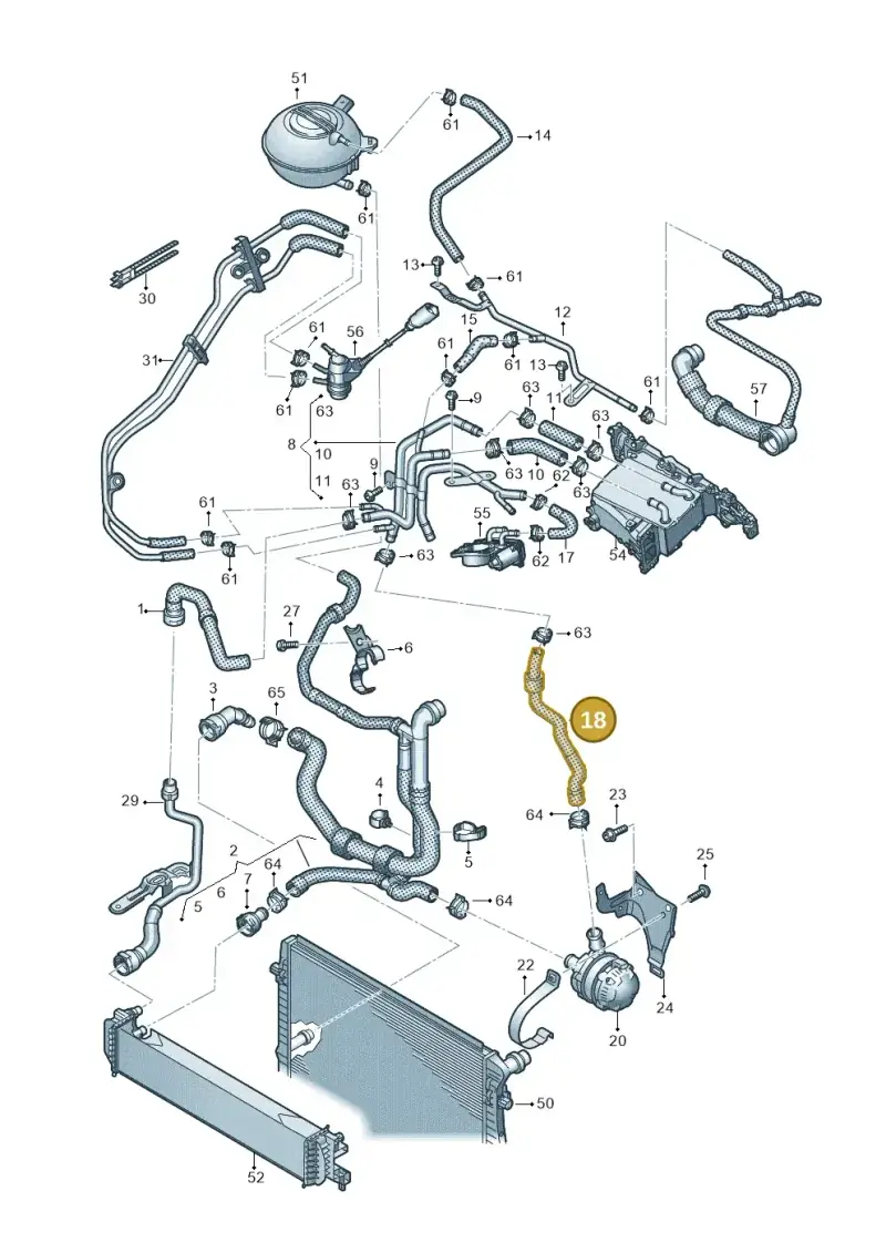 5Q0122101CL — Volkswagen Sharan BlueMotion (2015-2022) diagram 863121610, position 18