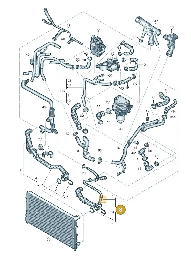 5Q0122101CN — Volkswagen Golf 1.4 BlueMotion (2014-2017) diagram 746121340, position 8