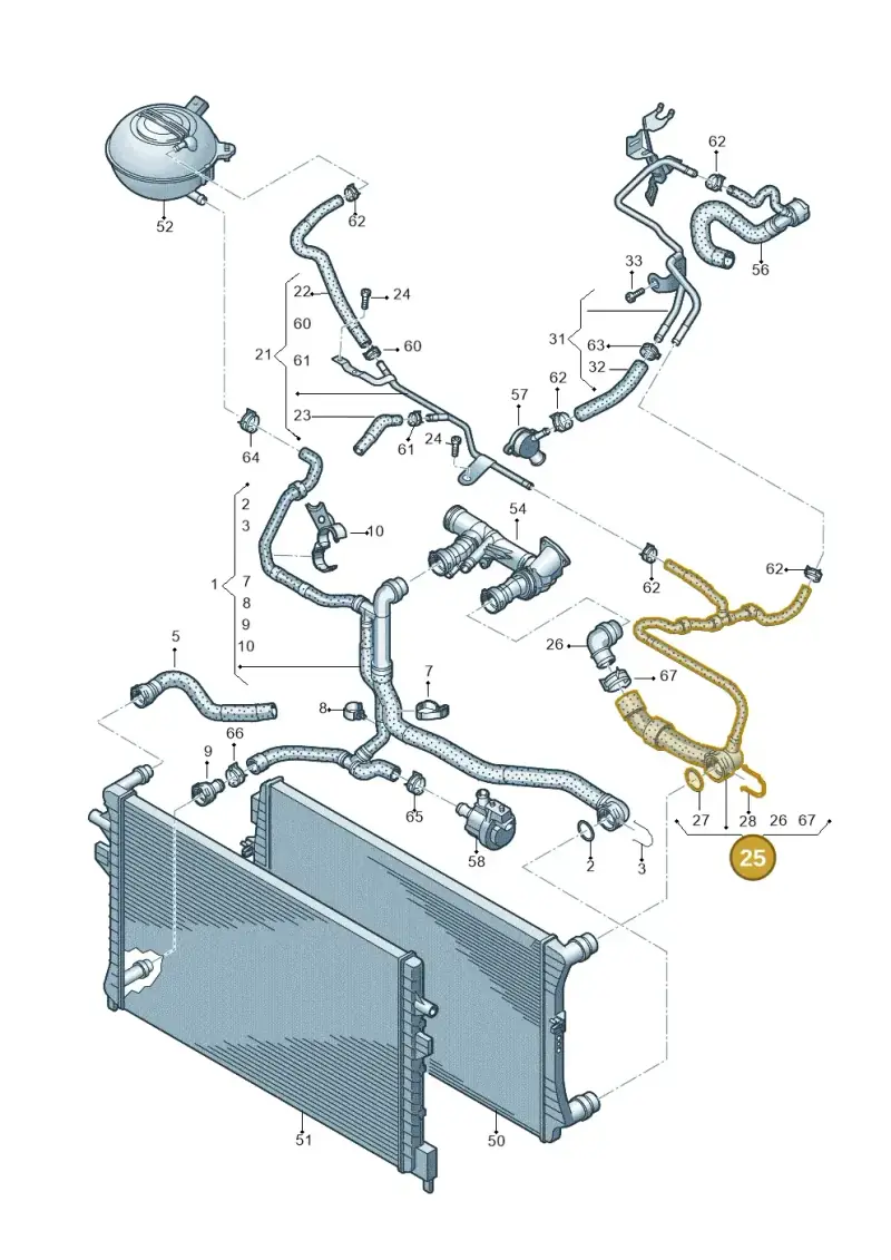 5Q0122101CN — Volkswagen Golf 2.0 (2016-2020) diagram 793121310, position 25