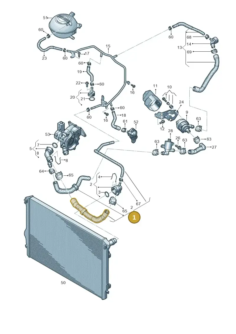 5Q0122101GS — Volkswagen Golf 2.0 BlueMotion (2019-2024) diagram 827121050, position 1