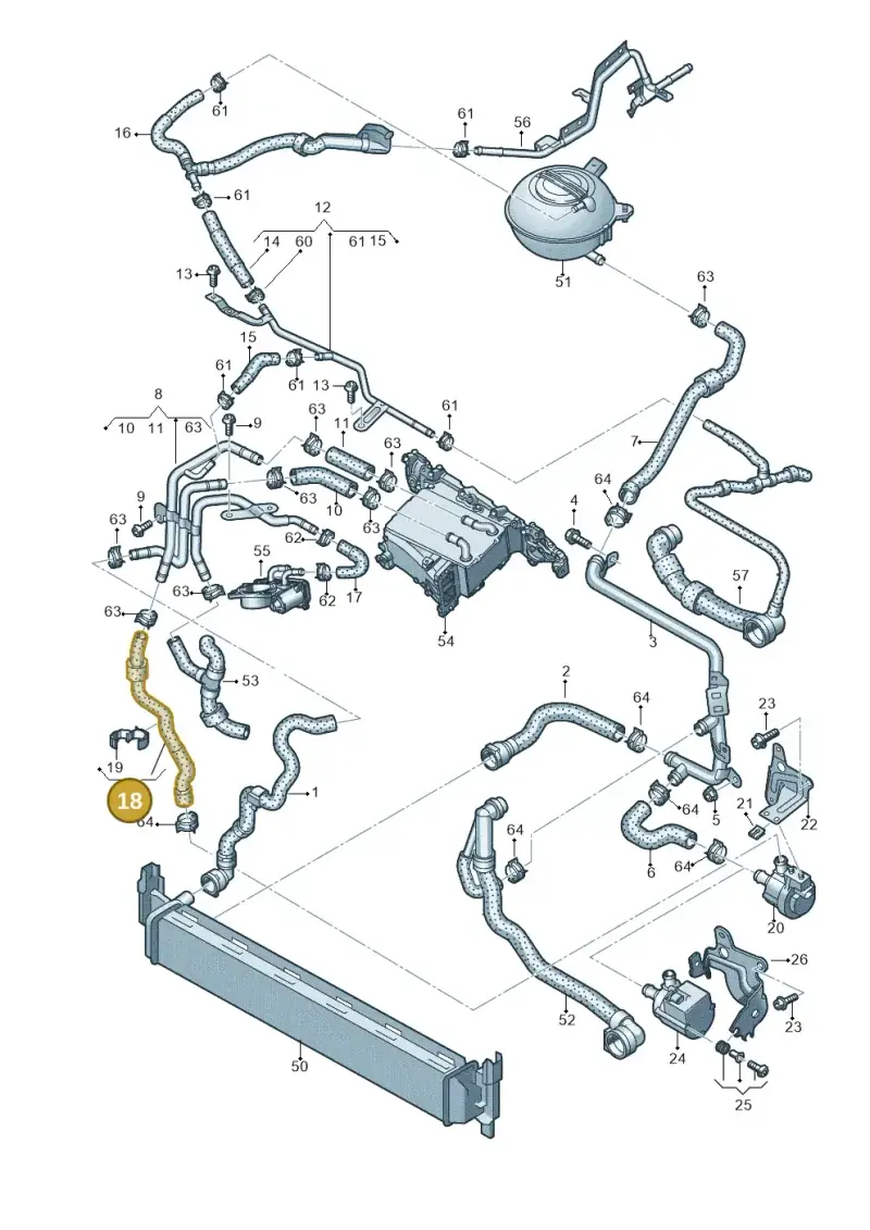 5Q0122101R — Volkswagen Golf Sportsvan 1.6 (2014-2020) diagram 746121370, position 18