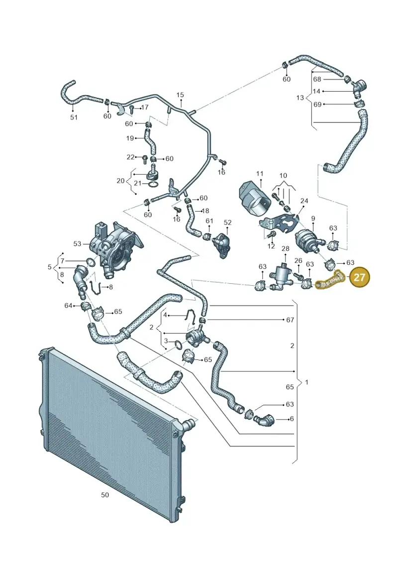 5Q0122157AB — Volkswagen Arteon (2017-2023) diagram 828121110, position 27