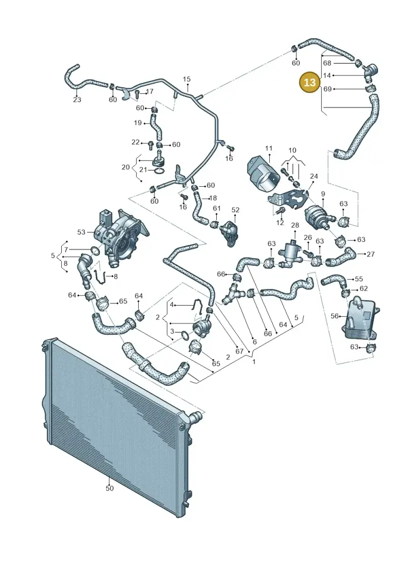 5Q0122157AK — Volkswagen T-Roc BlueMotion (2017-2024) diagram 828121030, position 13