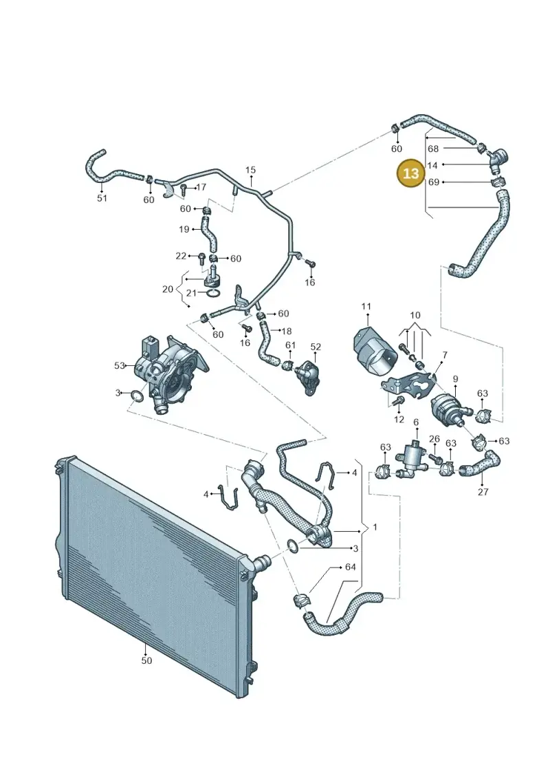 5Q0122157AK — Volkswagen Polo 1.0 BlueMotion (2017-2024) diagram 837121070, position 13