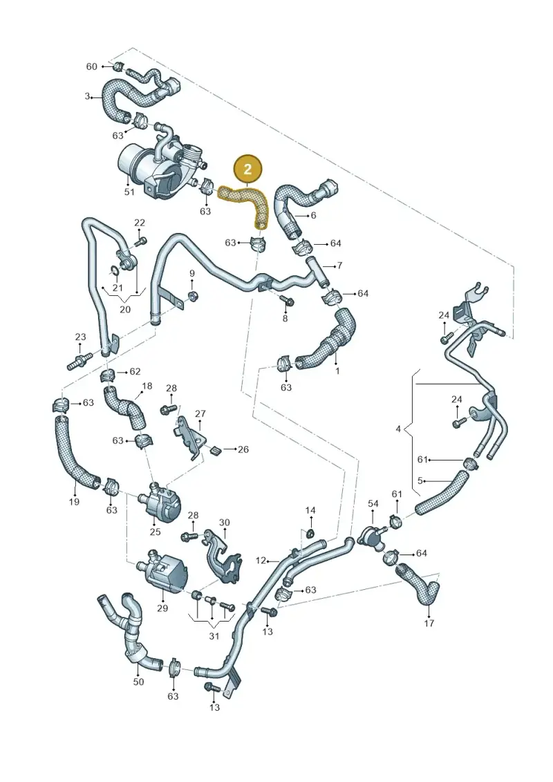 5Q0122157AN — Volkswagen Golf 2.0 (2016-2020) diagram 793121320, position 2