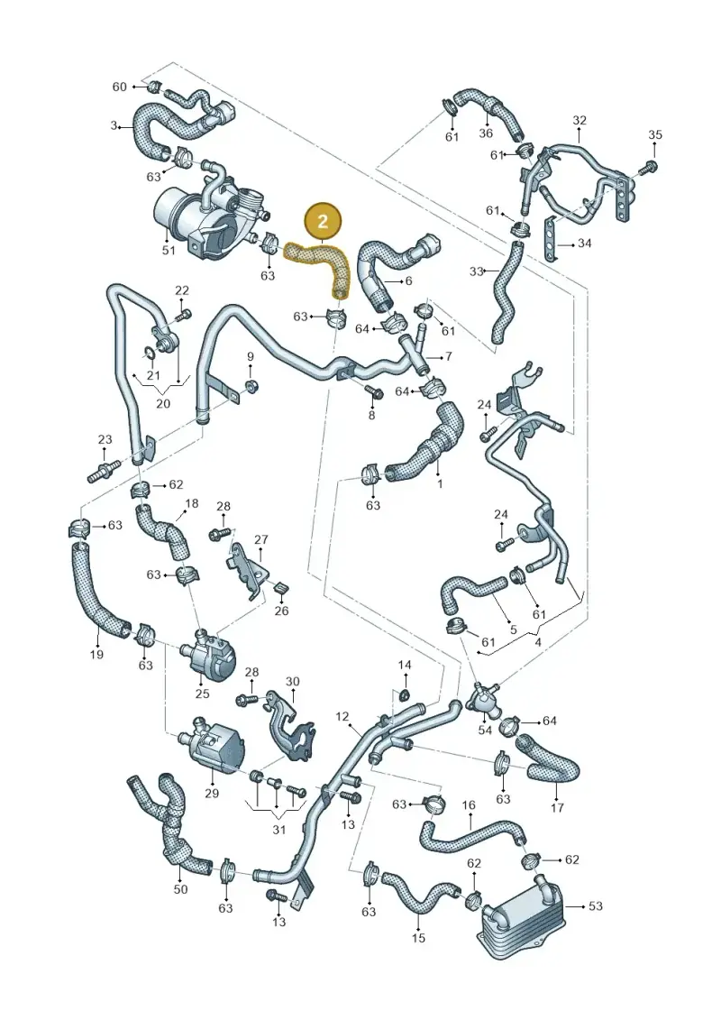 5Q0122157AN — Volkswagen Passat saloon (2014-2024) diagram 793121450, position 2