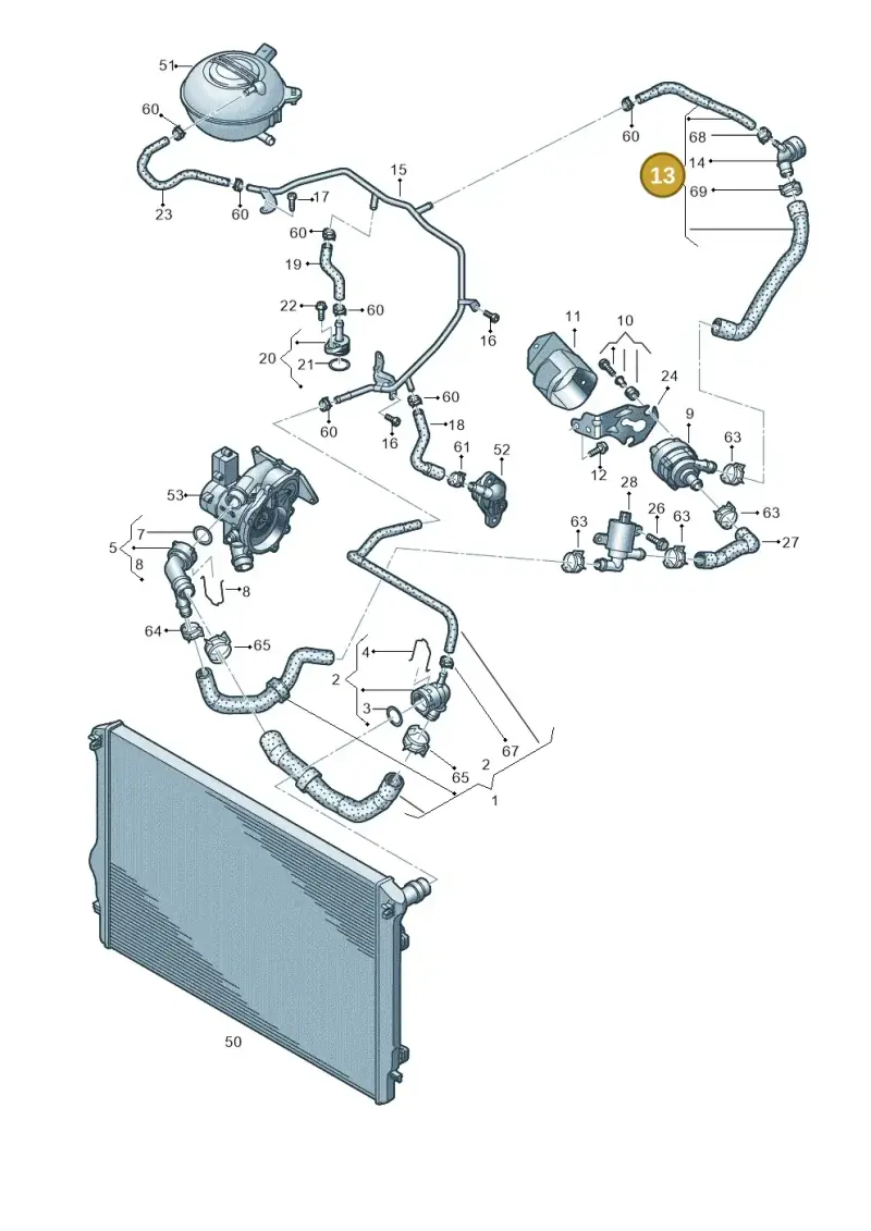 5Q0122157CQ — Volkswagen Golf 2.0 BlueMotion (2019-2024) diagram 827121050, position 13