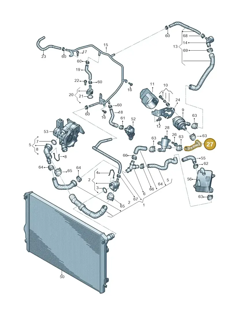 5Q0122157EQ — Volkswagen T-Roc BlueMotion (2017-2024) diagram 828121030, position 27
