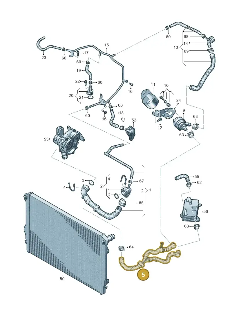 5Q0122157EQ — Volkswagen Tiguan 2.0 4Motion (2016-2024) diagram 884121416, position 5