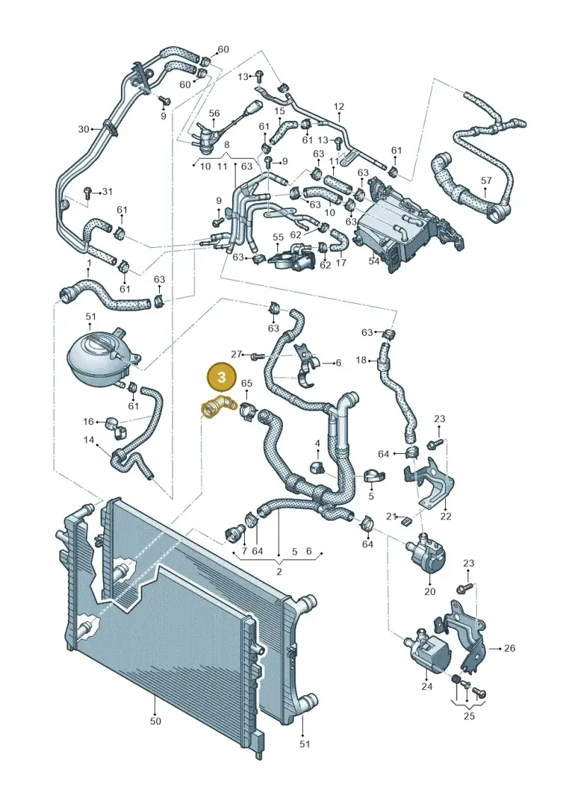 5Q0122291AA — Volkswagen Caddy kombi (2015-2020) diagram 866121500, position 3