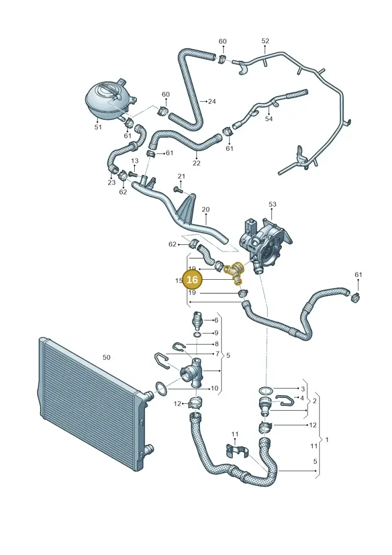 5Q0122291AC — Volkswagen Tiguan 2.0 4Motion (2016-2024) diagram 763121700, position 16