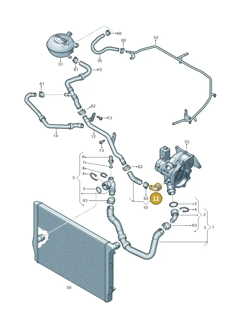 5Q0122291AC — Volkswagen Beetle (2016-2019) diagram 786121200, position 11