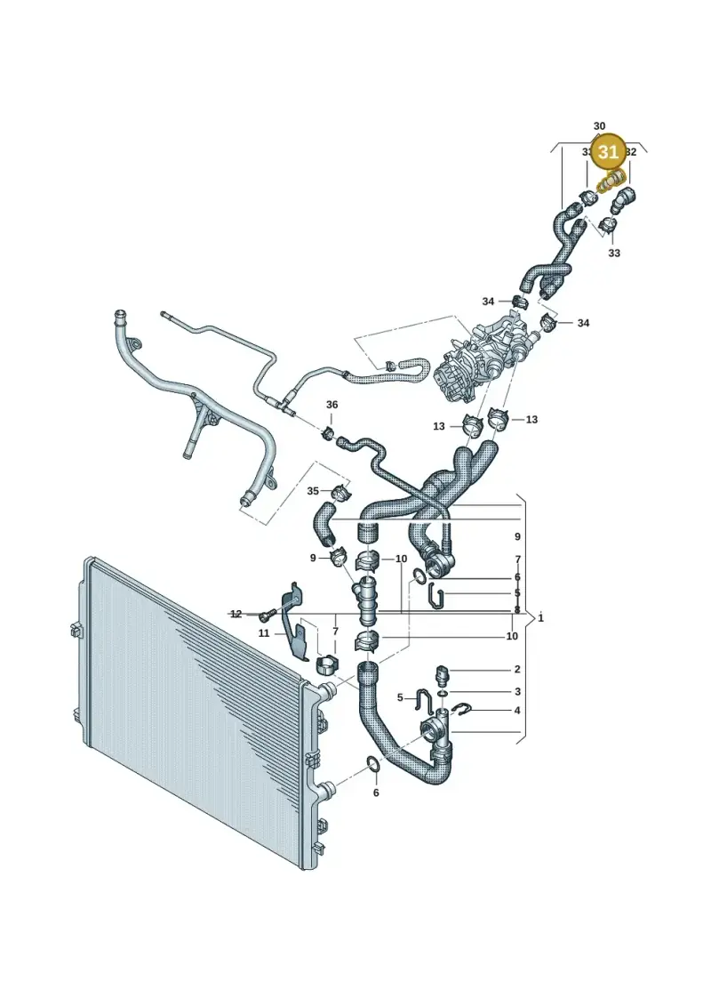 5Q0122291AJ — Volkswagen Passat estate (2023-) diagram 2f0121320, position 31