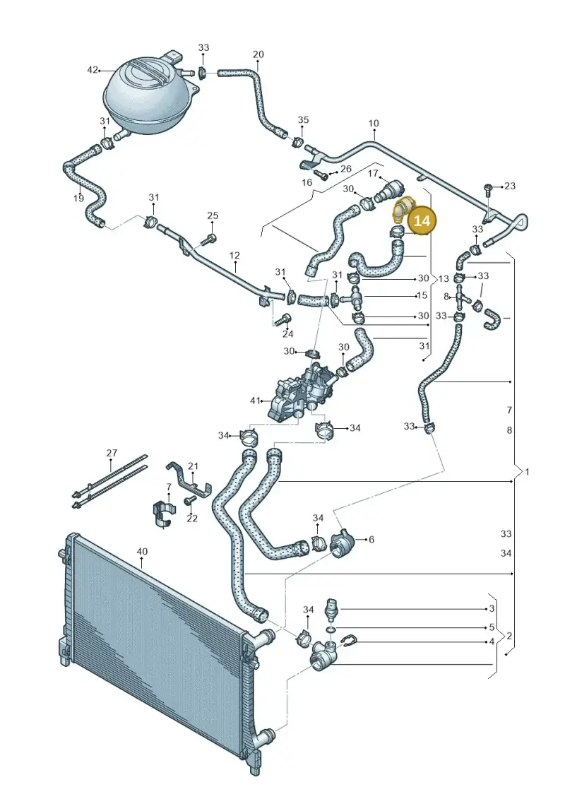 5Q0122291AJ — Volkswagen Caddy Maxi Kombi (2020-2024) diagram 866121300, position 14