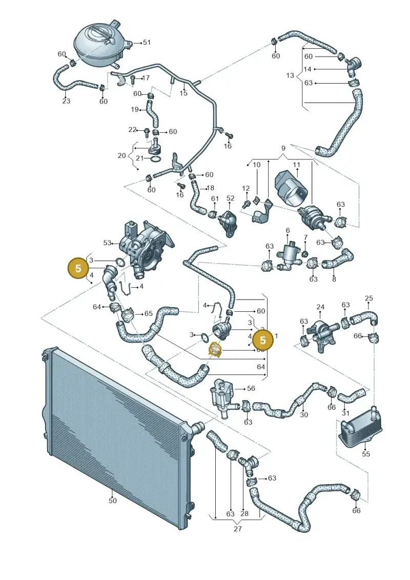 5Q0122291AL — Volkswagen Golf 2.0 (2016-2020) diagram 746121580, position 5