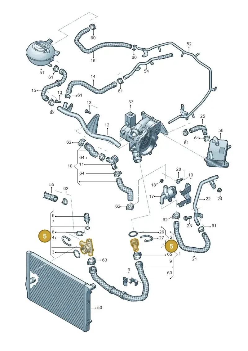 5Q0122291DS — Volkswagen Arteon (2017-2023) diagram 828121130, position 5