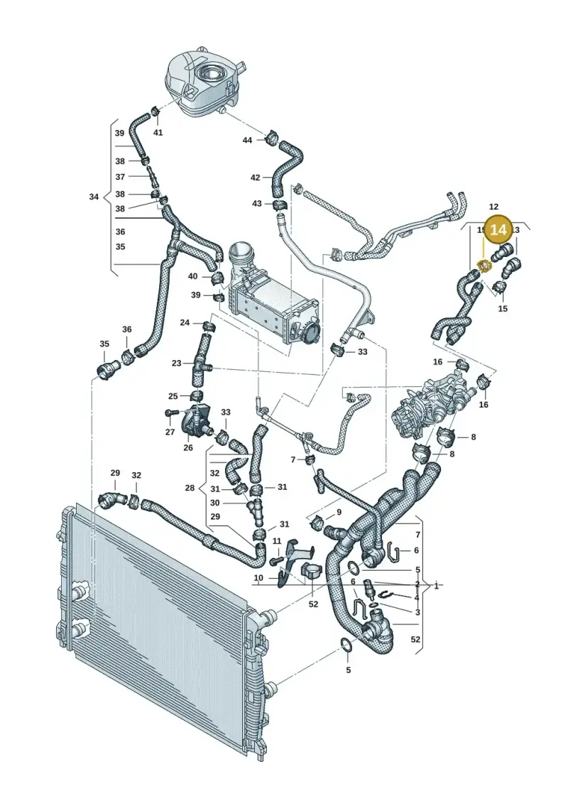 5Q0122291EB — Volkswagen Taigo (2021-2024) diagram 2f0121210, position 14