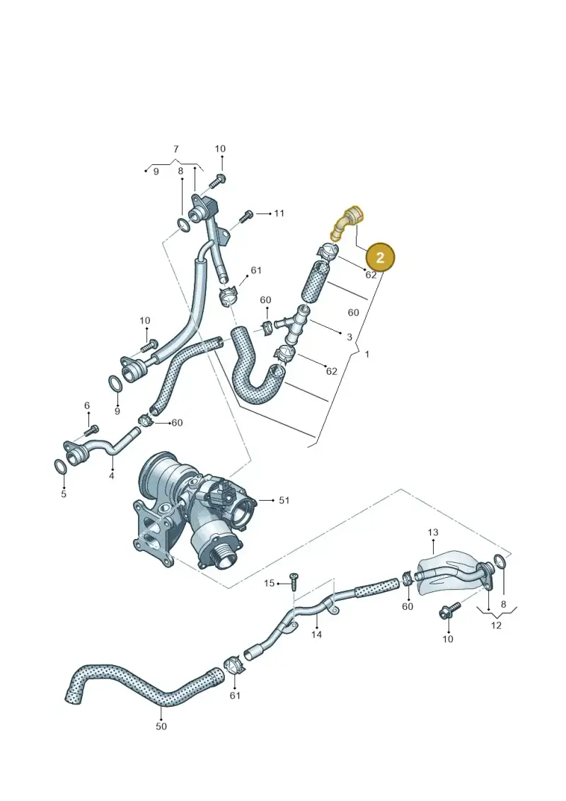 5Q0122291H — Volkswagen Golf 2.0 BlueMotion (2019-2024) diagram 746121520, position 2