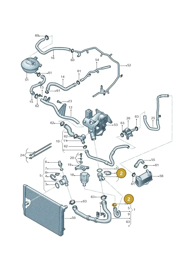 5Q0122291K — Volkswagen CC Fastback (2018-) diagram 881121240, position 2