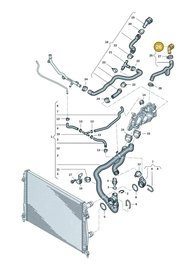5Q0122291S — Volkswagen Taigo (2021-2024) diagram 2f0121200, position 26