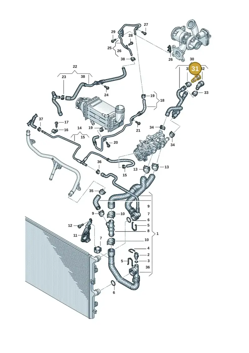 5Q0122291S — Volkswagen Caddy Maxi Kombi (2020-2024) diagram 869121303, position 31