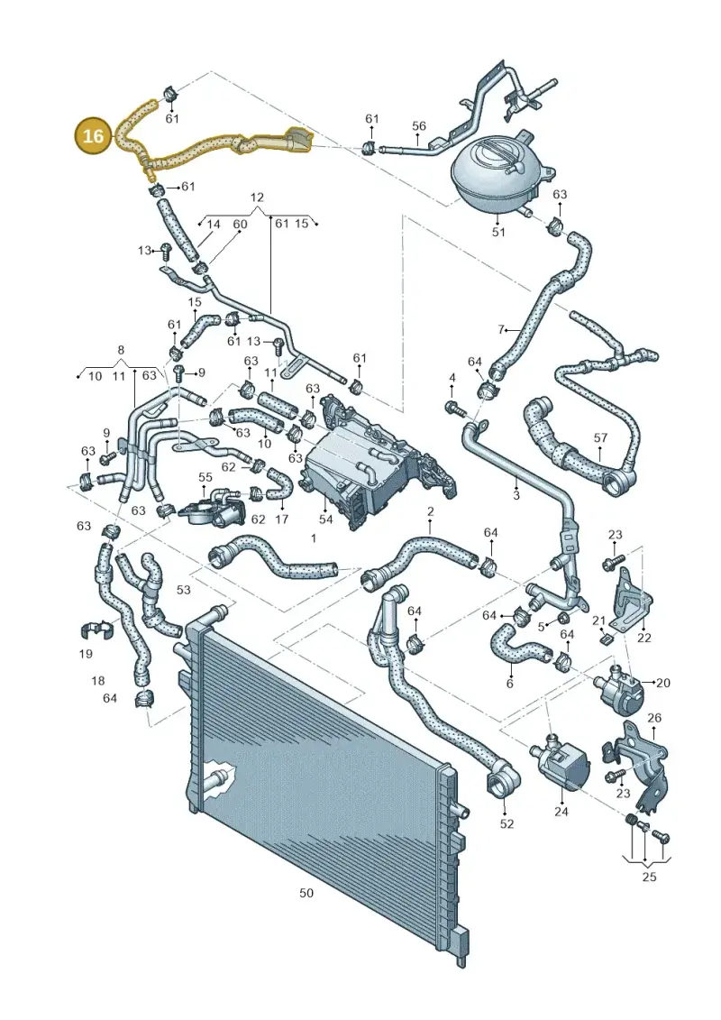 5Q0122447AS — Volkswagen Golf Sportsvan 1.6 (2014-2020) diagram 746121380, position 16
