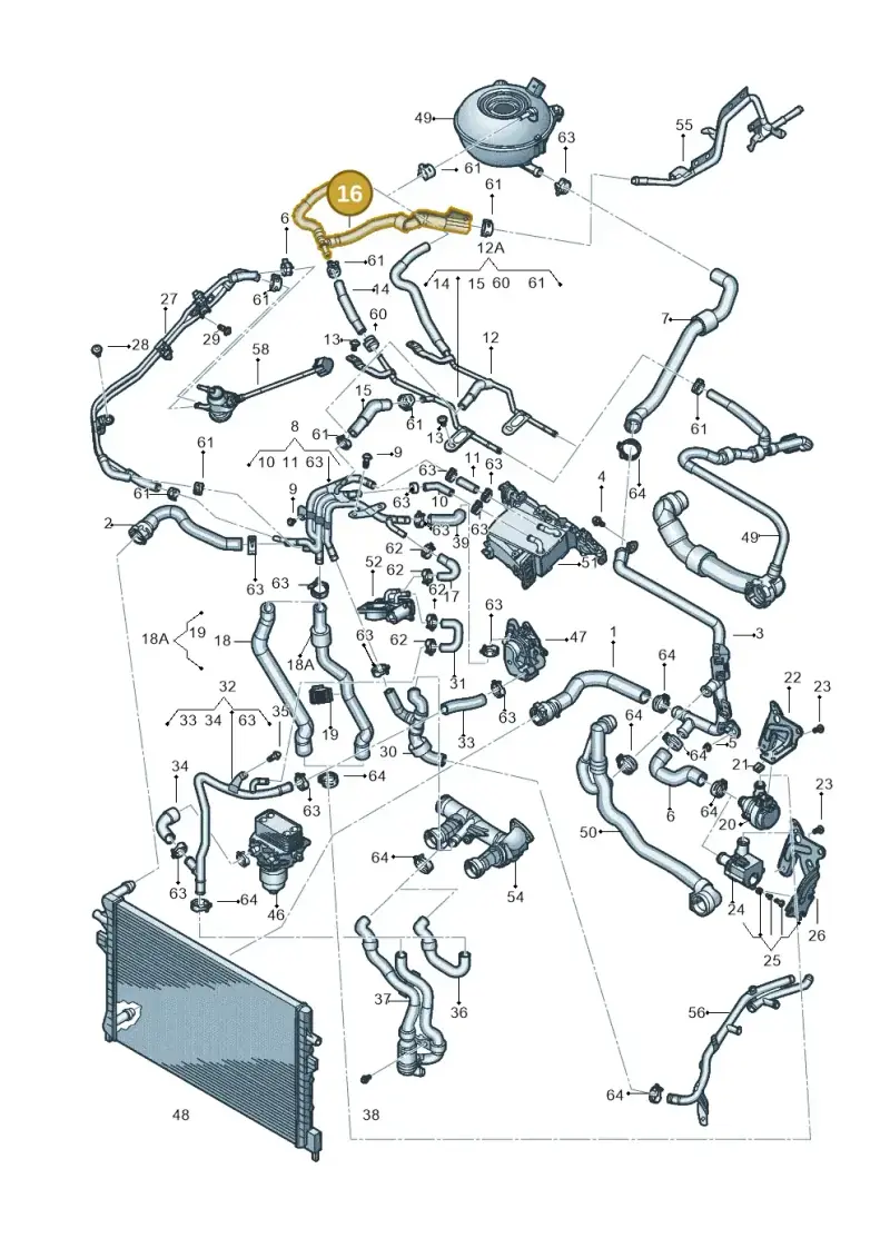 5Q0122447AS — Volkswagen Golf 1.4 BlueMotion (2014-2017) diagram 781121440, position 16