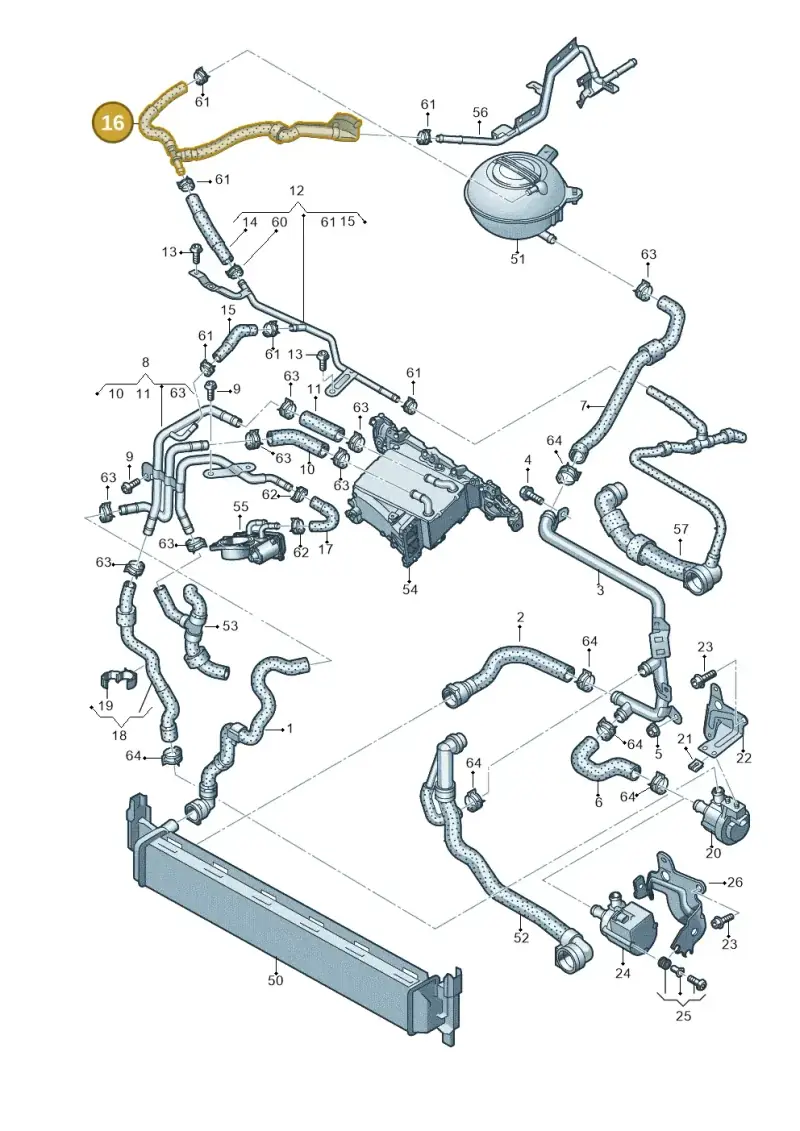 5Q0122447AS — Volkswagen Golf Sportsvan 1.6 (2014-2020) diagram 746121370, position 16