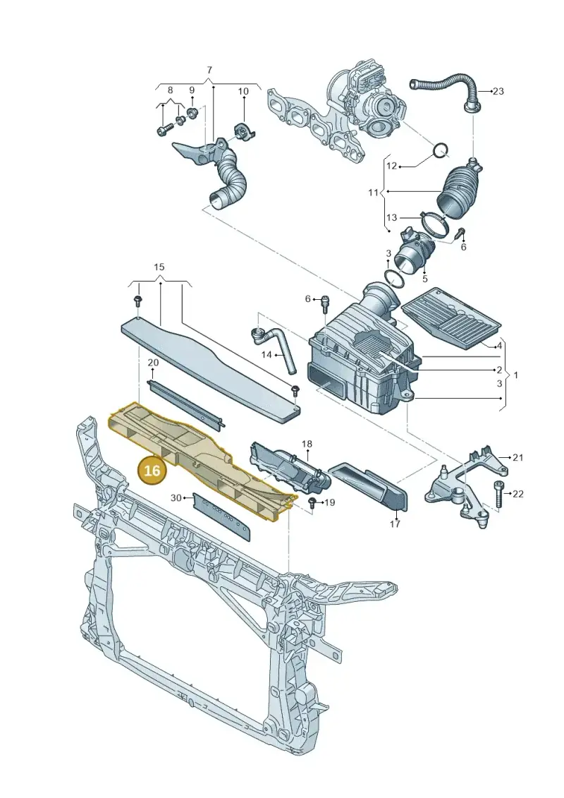5Q0129254E — Volkswagen Caddy Maxi Kombi (2020-2024) diagram 793129060, position 16