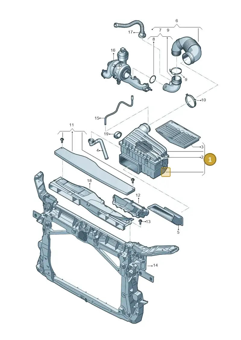 5Q0129607AC — Volkswagen Tiguan 2.0 4Motion (2017-2024) diagram 781129100, position 1